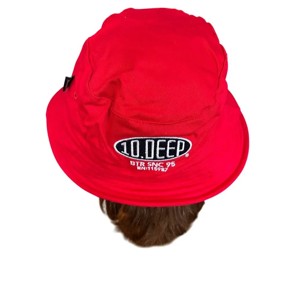 10.Deep red bucket hat racing DuPont l/xl tenth division